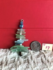 Genuine Aqua/Seafoam Surf Tumbled Sea Glass Christmas Tree T17