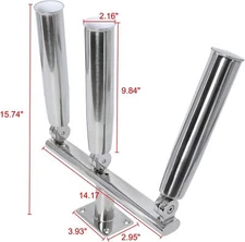 3 Tube Boat Fishing Rod Holder Trident Outrigger Stylish Rod Holder Stainless
