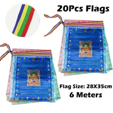 Tibetan Buddhist Prayer Flags 20Pcs Outdoor Meditation Traditional 11x14 inches
