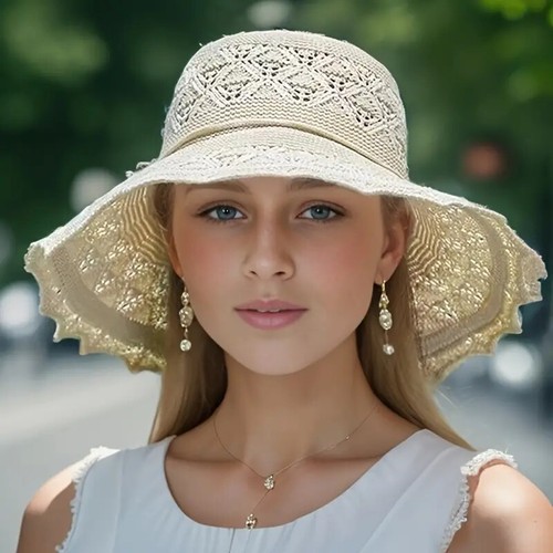 Outdoor Faltbarer Sonnenschutz Hut Trendige atmungsaktiv Sommerhut für Frauen ** - Bild 5 von 20