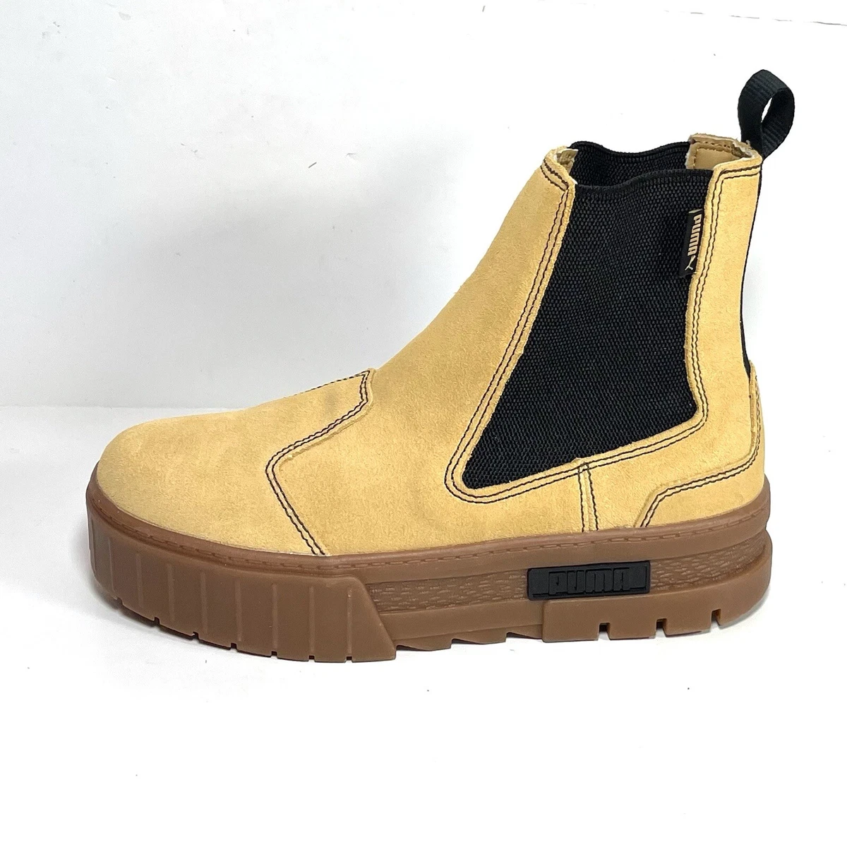 Puma Mayze Chelsea Suede Boot Women s Size 8 Platform Gum Sole Wheat NIB