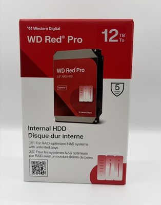 NEW Western Digital WD Red Pro 12TB WD122KFBX  7200 RPM 512MB Cache Hard Drive