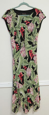 Vintage KAUA IANA Hawaiian Colorful Floral Maxi Dress Ruffled Hem Lined Size Med