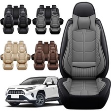 For Toyota Rav4 Full Set Leather Car Seat Cover 5-seat Front Rear Protectors For Toyota Rav4 Full Set Leather Car Seat Cover 5-seat Front Rear Protectors