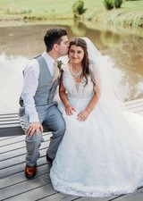 Sherri Hill Wedding Dress Size 12 White Ball Gown Bridal Gown Elegant Formal