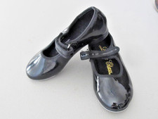 EUC Dance Class Girl Tap Shoes Black Toddler Mary Jane Patent Leather sz 9-1/2