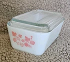 Pyrex Pink Gooseberry 502 Vintage Refrigerator Dish with Lid