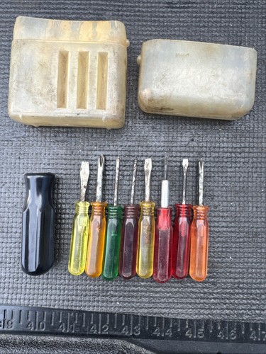Xcelite Screwdriver Mini Set Drive Handle Black USA Phillips Flat 9pc