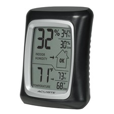 AcuRite Indoor Digital Thermometer & Hygrometer with Magnetic Only, Black