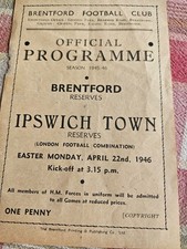 Brentford v Ipswich reserves 45/46 Combination