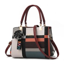 Luxury Handbag Women Stitching Plaid Shoulder Bag Messenger Tote
