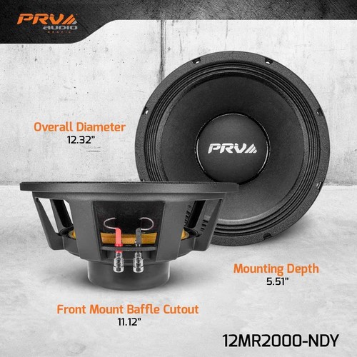 PRV AUDIO 12MR2000-NDY Altoparlante Audio PRO Midrange 12 Pollici, 2000 Watt 8 Ohm,... - Foto 4 di 7