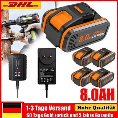Für Worx 8000mAh 20V MAX 8,0Ah Akku Original Ersatzakku WA3553 WA3556 WA3551 NEW