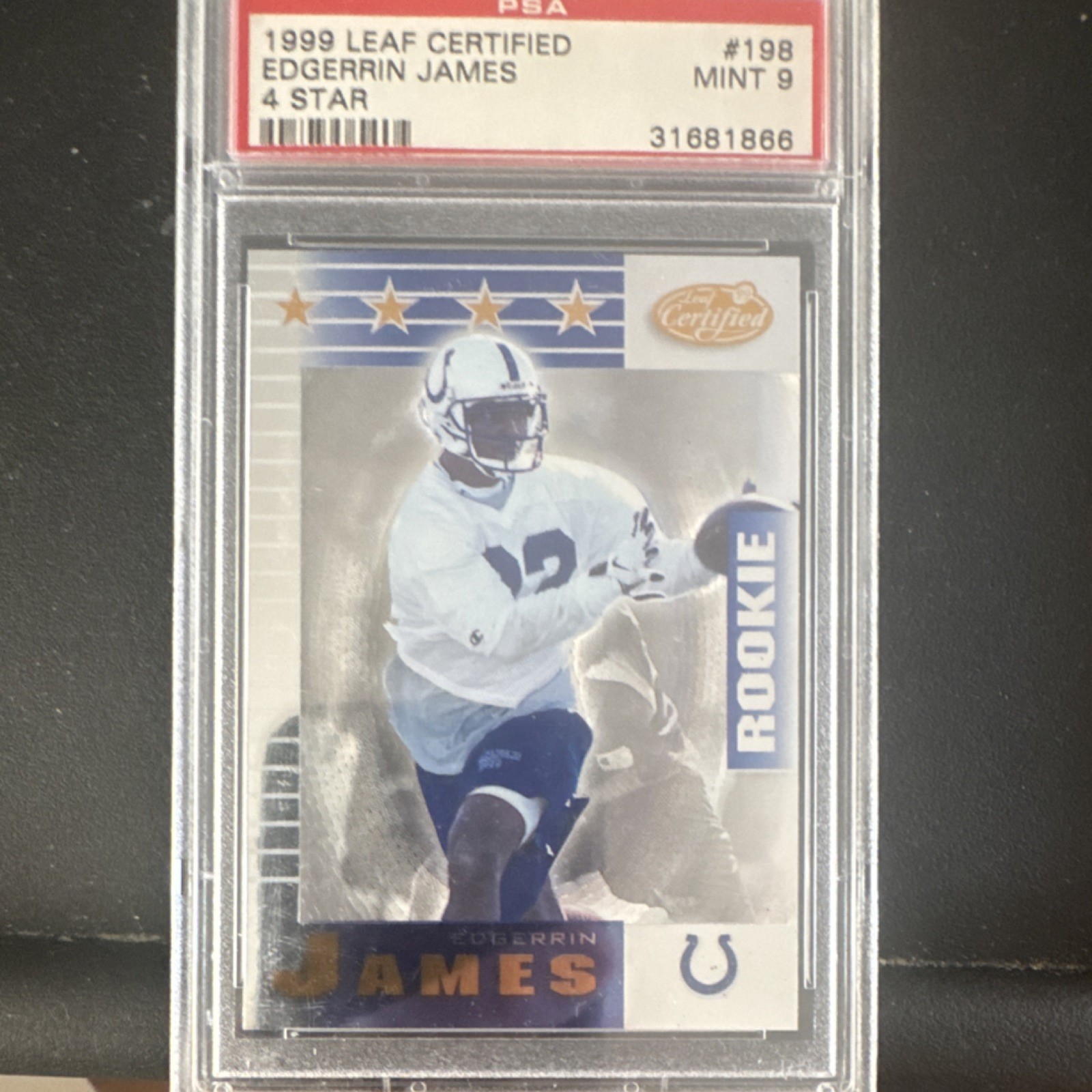 1999 Panini LEAF CERTIFIED 4 STAR #198 Edgerrin James front