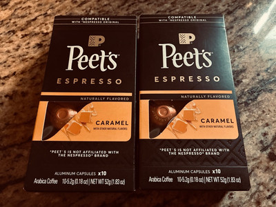20 Nespresso Peet's Coffee Caramel Espresso Capsules 20Box/10ct 4-19-26