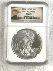 2014 $1 AMERICAN SILVER EAGLE NGC MS70 FIRST RELEASES BALD EAGLE LABEL