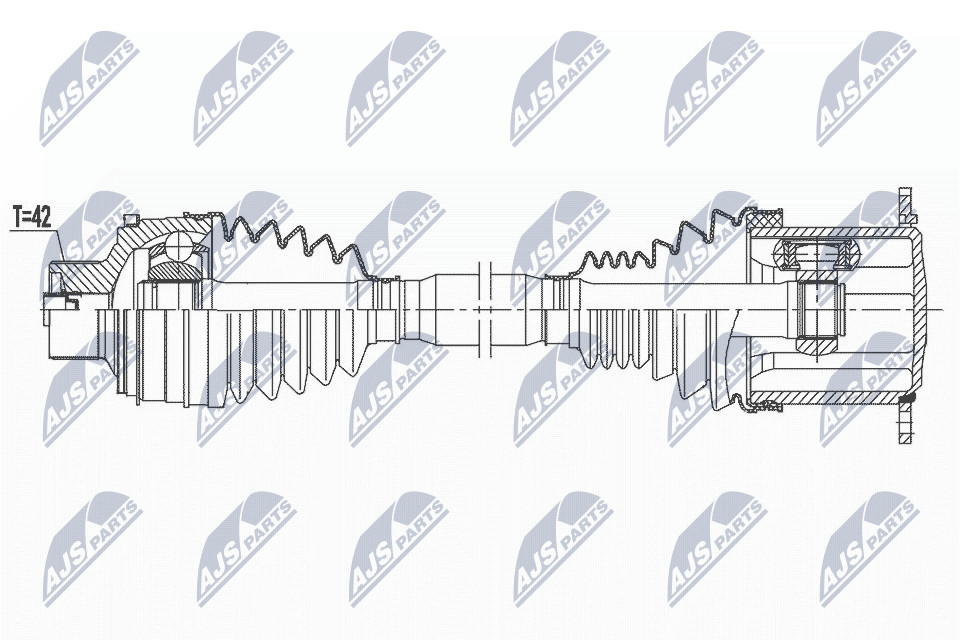 DRIVE SHAFT NPW-AU-037 FOR AUDI A4/B8/Allroad A5/Sportback CNHA/CSUA/CJCD 2.0L - Image 5