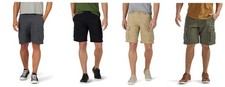 Wrangler Men's Stretch Cargo Shorts 10" Relaxed Fit Black Brown Gray Green A2 
