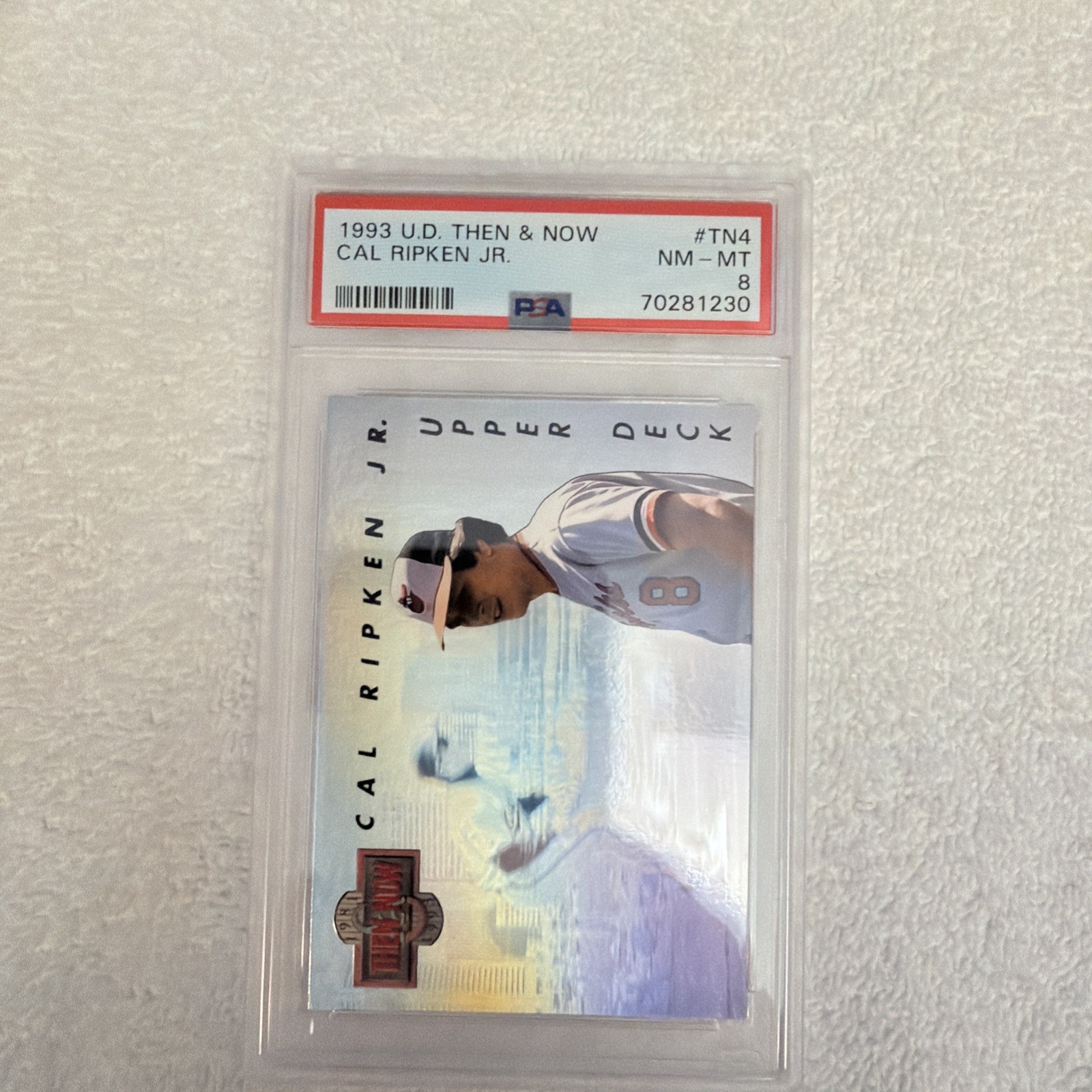 CAL RIPKEN JR.~RARE 1993 UPPER DECK THEN & NOW HOLOGRAM PSA-8 MINT #TN4 view 4