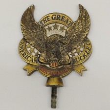 Vintage Great American Buckle Company Display Topper Hood Ornament Bronzebrass