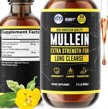 HERBIFY Mullein Extract 2 oz Tincture for Respiratory Health Mullein Leaf and...