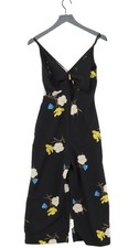 Topshop Women's Jumpsuit UK 8 Black Floral 100 Polyester Wide-Leg Jumpsuit