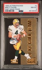 PSA 8 1995 95 Action Packed 24KT Gold Team BRETT FAVRE Graded NM-MT #2