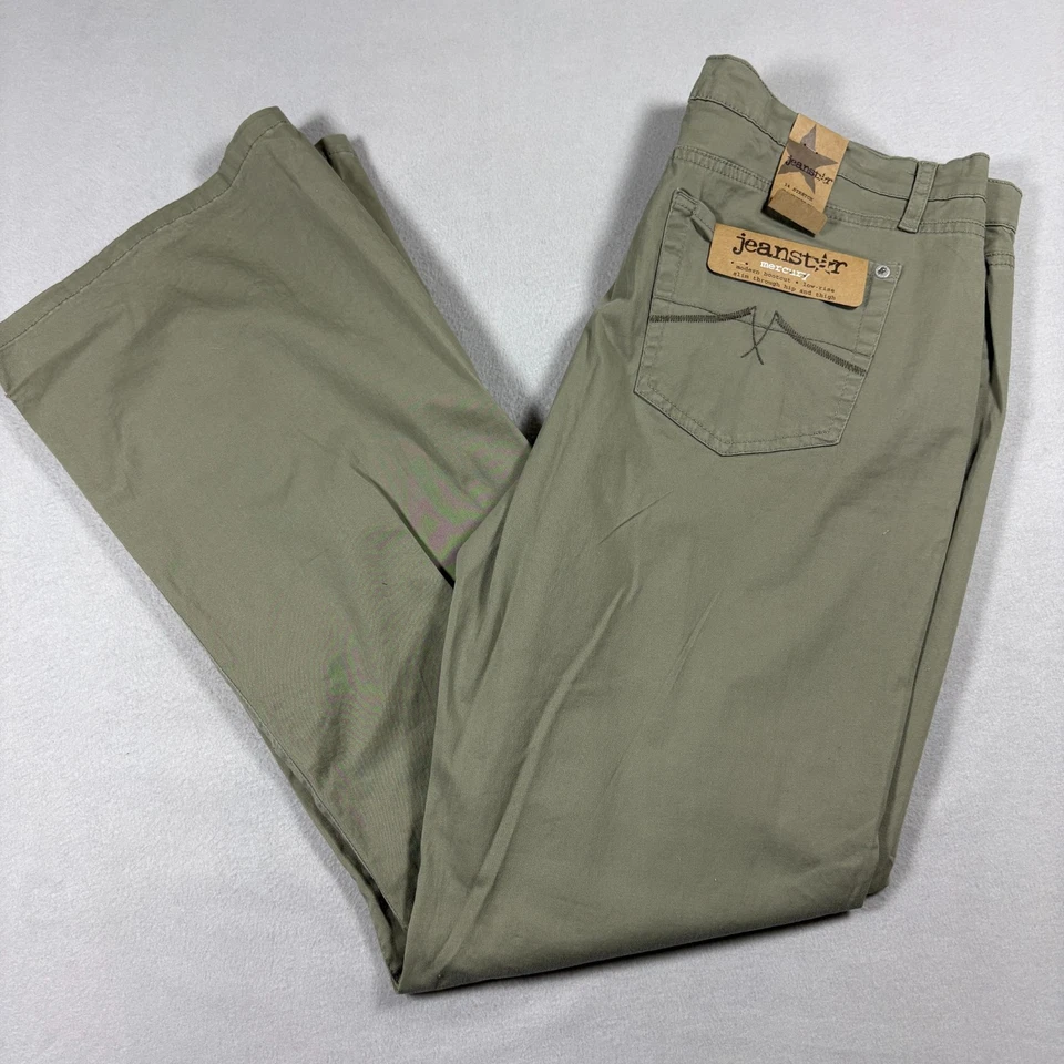 Calça bootcut jeans feminina cáqui stretch tamanho 14 nova com etiquetas mistura de algodão casual - Imagem 2 de 4