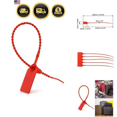 Plastic Tamper Seals Security Zip Ties 100Pcs Self-Locking Red Safety Tags