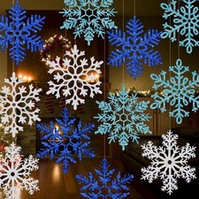 24 Pcs 15.8'' Large Snowflake Decorations   Giant Hanging Snowflakes, Plastic...