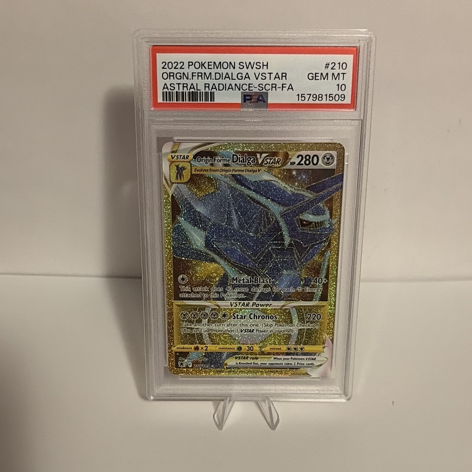 Origin Forme Dialga VSTAR - (Secret) 210/189 Swsh10: Astral Radiance Holo PSA10