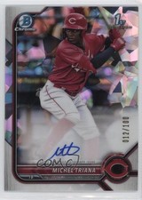2022 Bowman Chrome Prospect Atomic Refractor 12/100 Michel Triana Auto 03ox
