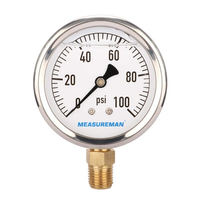 #ad #ad 2 1 2quot; Dial Size Glycerin Filled Plumbing Pressure Gauge 0 100psi Stainles... $21.10