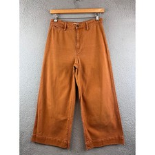 Madewell Women's Crop Wide Leg Pants Copper Size 28 Casual Comfort