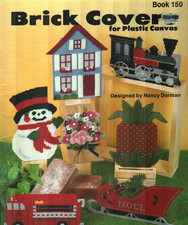 BRICK COVERS PANDA TRAIN FIRE ENGINE SLEIGH SNOWMAN PLASTIC CANVAS PATTERN BOOK