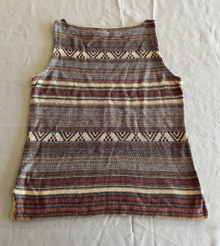LRL Ralph Lauren L Linen Mix Tank Southwestern Western Striped Shirt Boho - Picture 7 of 7