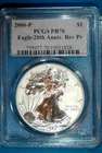 2006-P U.S. SILVER AMERICAN EAGLE - KM#273 - 20TH ANNIV. REV. PR. - PCGS - PR70