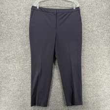 Talbots Wool Pants Womens 12p Blue High Rise Straight Office Trouser Classy Prep