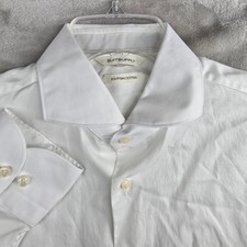SUITSUPPLY Mens White Egyptian Cotton Extra Slim Fit Dress Shirt 40 15 3/4