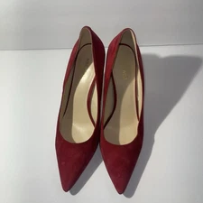 NINE WEST NWFLAX Women’s Navy Suede Pointy Toe Classic Dress Pumps 8M