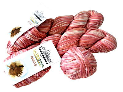 Cascade Yarns ULTRA PIMA PAINTS - #9862 FLAMINGO  LOT - Pima Cotton 220 yds PERU