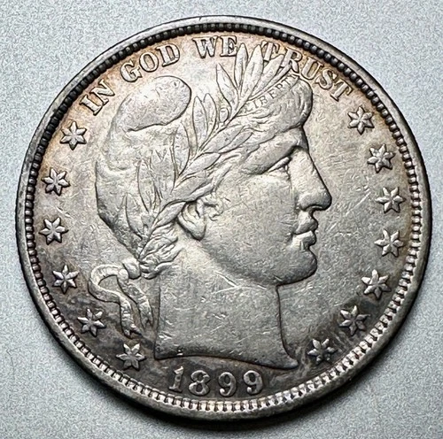 1899   BARBER HALF DOLLAR   AU DETAILS   #9889