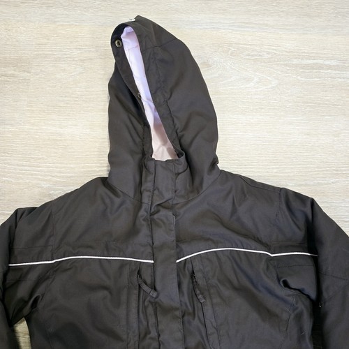 Columbia Girls Winter Coat Youth 7/8 Brown With Pink Trim - Picture 2 of 11