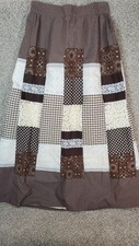 Vintage 1970s Patchwork Print Dresden Plate Quilt Skirt Maxi Skirt Prairie