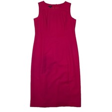 Talbots Women Sheath Dress Pink Sleeveless Career Work Size 8 Wool