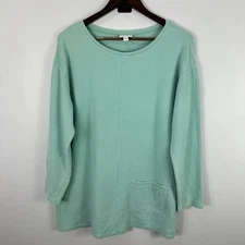 Pure Jill Textured Tunic L Green Minimalist Quiet Luxury Soft Aesthetic