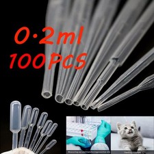 0.2ml Disposable Polyethylene Eye Dropper Set Transfer Graduated Pipettes 100pcs