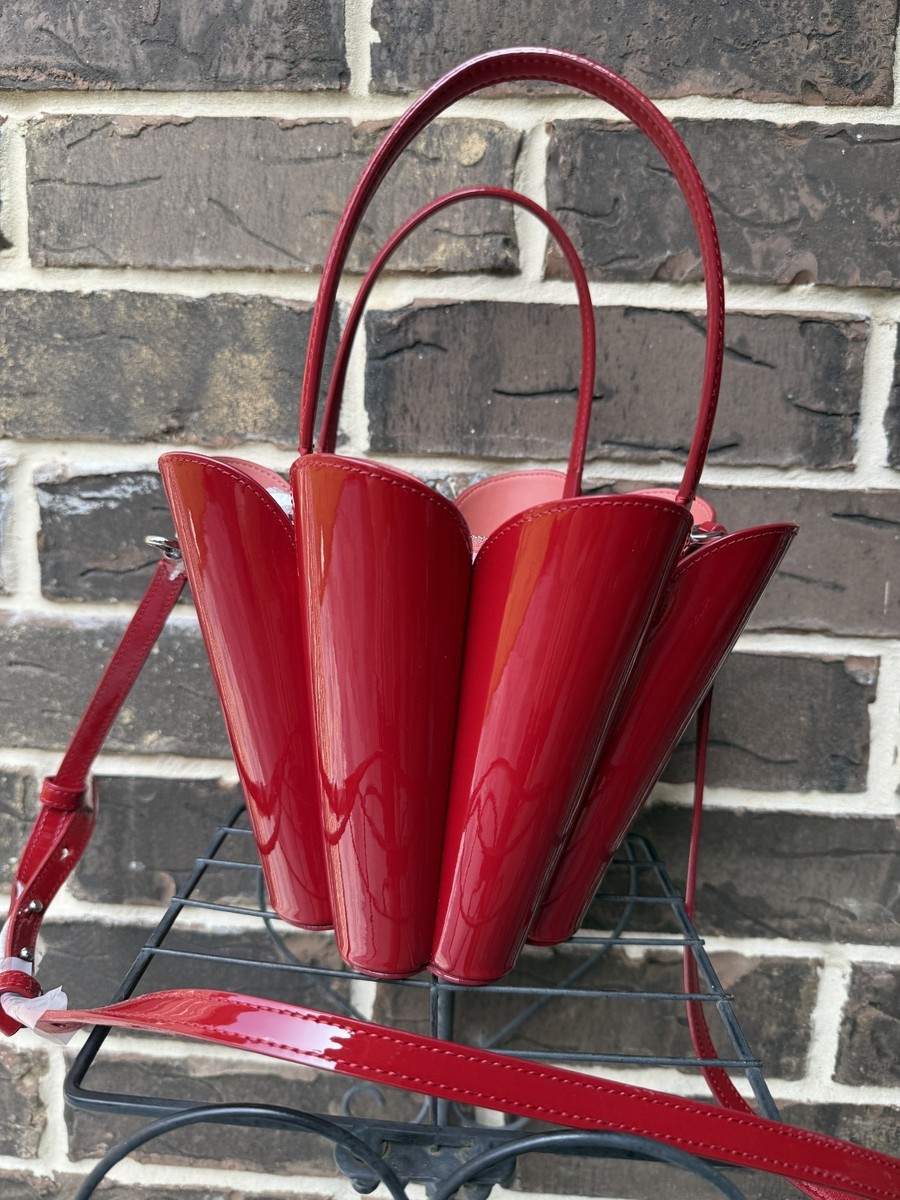 NWT Kate Spade The Spade Flower Bucket Bag Patent Leather C/B Dark
