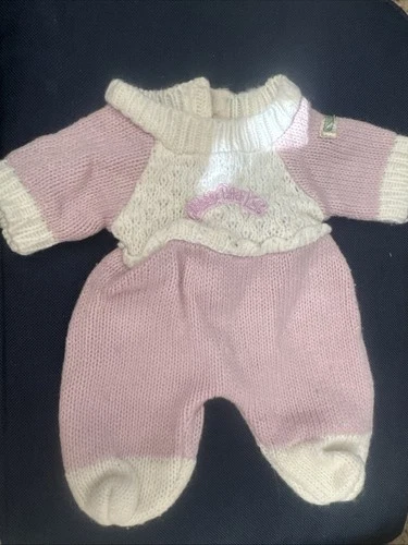 Cabbage patch doll 1985 purple and white crocheted outfit