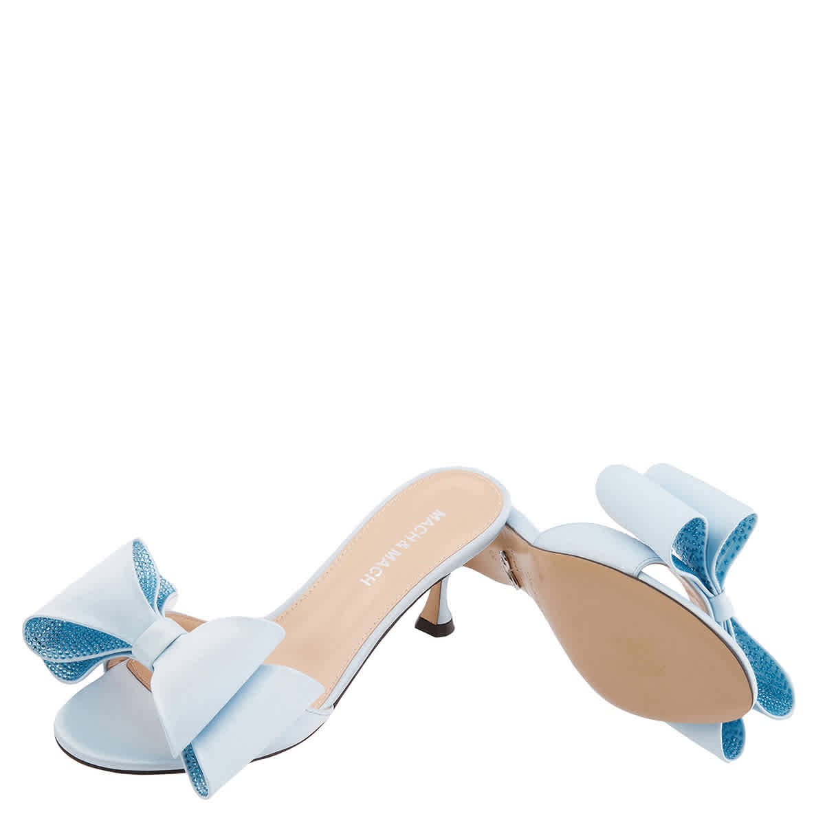 Mach & Mach Satin Double Bow Mule, Brand Size 35 ( US Size 5 ) image 2